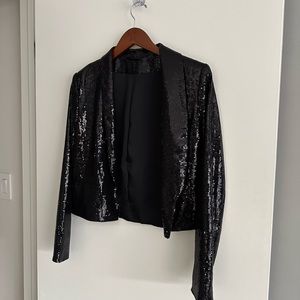 Black Sequin cropped Blazer
